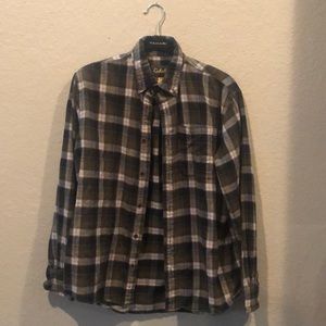 Brown cabelas flannel men’s medium